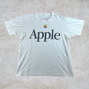 Vintage Apple Shirt Mens‎ XL White Macintosh 80s 90s Single Stitch Rainbow Logo